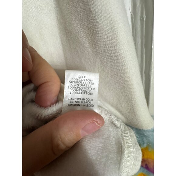 Colorful Faux Fur Sleeve Sweatshirt By Blue Blush medium Furry Unicorn Rainbow - Picture 6 of 8